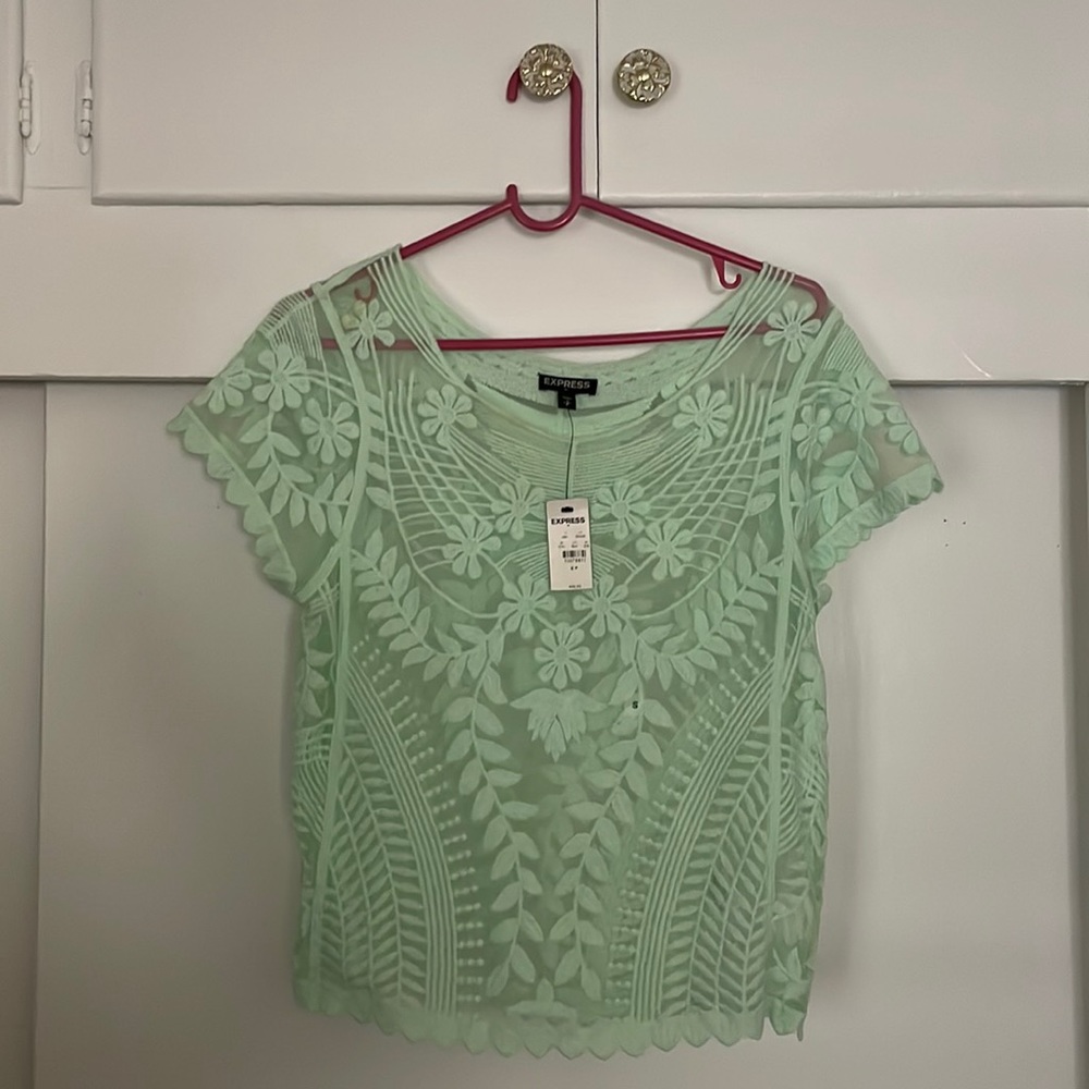 NWT Express mint green top size small